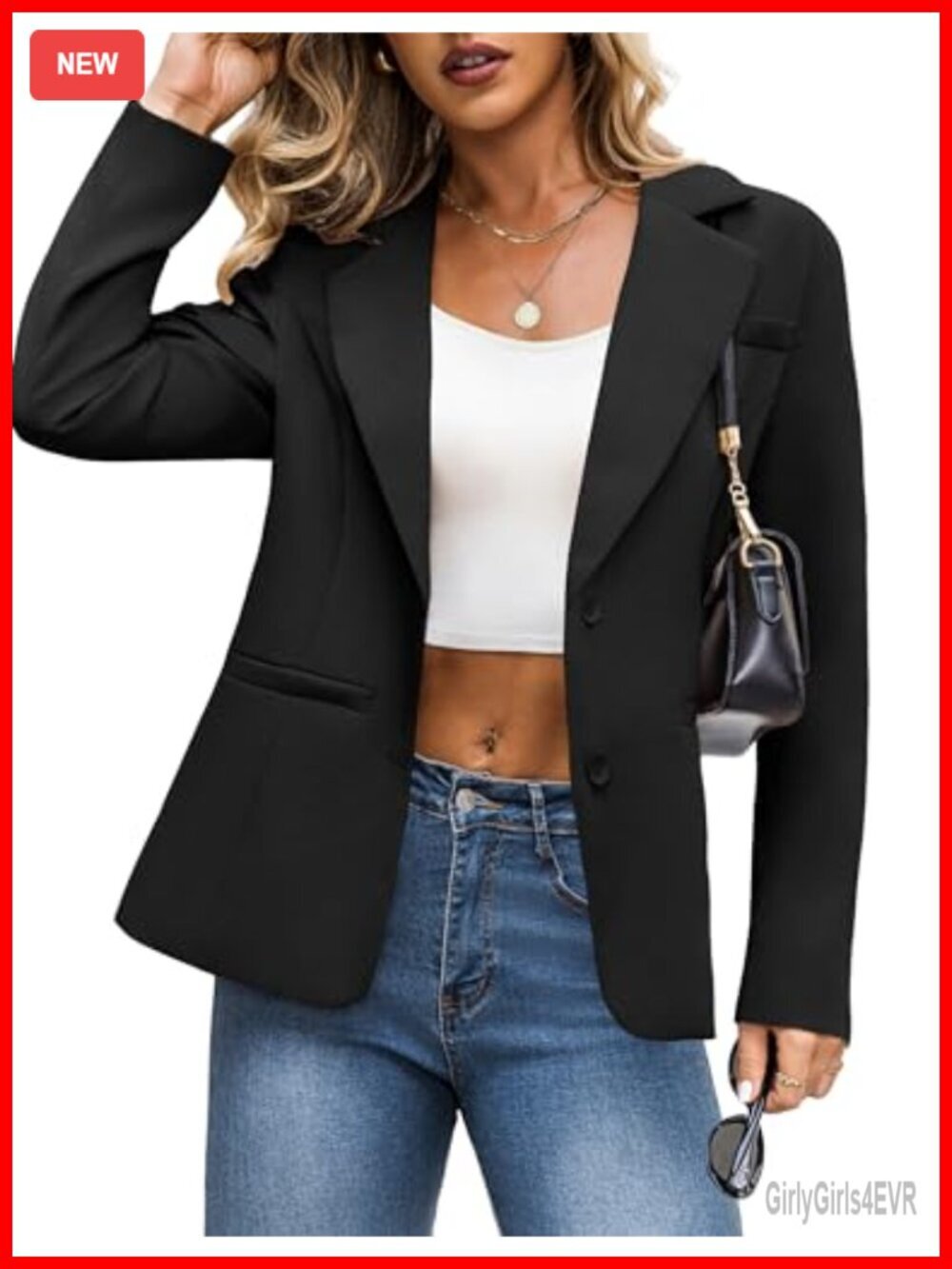 Business Casual Blazer - Open Front Long Sleeve Lapel Suit Jacket with Pockets